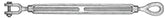 BARON 18-1/2X6 Turnbuckle, 2200 lb Working Load, 1/2 in Thread, Jaw, Eye, 6 in L Take-Up, Galvanized Steel